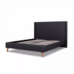 Camille Fabric Wing Bed Frame | King | Fossil Grey