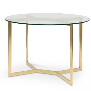 Cannon 1.2m Round Glass Dining Table | Gold Base
