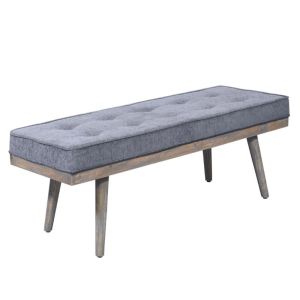 Capella Entryway Bench with Upholstered Cushioned Bench | Grey