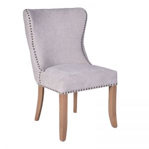 Carolina Grey Linen Carver Dining Chair | Bosquet Leg