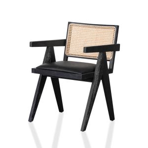 Castro Rattan Dining Chair | Black