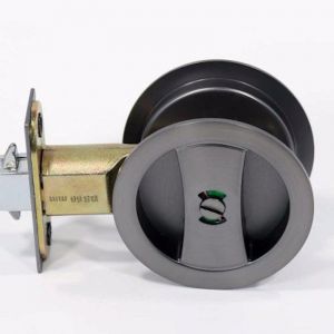 Cavity Sliding Door Lock | Round Privacy | Gunmetal