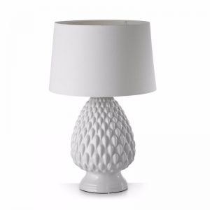 Ceramic Pineapple Table Lamp | White | by Black Mango