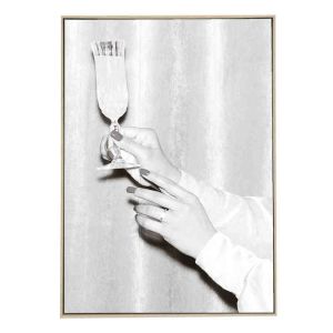 Champagne Hands | Framed Canvas Print