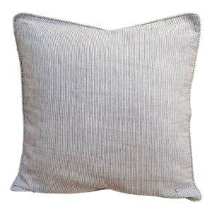 Charcoal Pinstripes Linen Cushion Cover