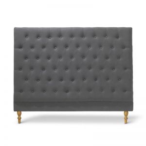 Charlotte Chesterfield Bedhead | Double | Charcoal | by Black Mango