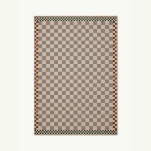 Checkered Brown New Jute Area Rug