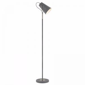 Cheviot Floor Lamp | Concrete and Nickel | Mid Century Lighting