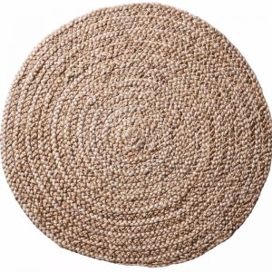 Chunky Braided Natural Round Jute Rug-Hand Knotted