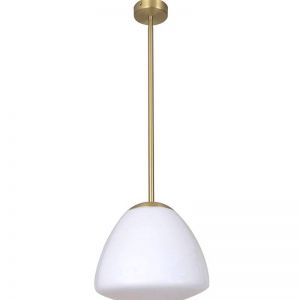 CIOTOLA Interior Tipped Dome Frosted Glass Pendant Light- Medium/Antique Brass