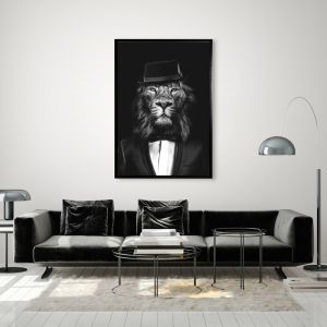 Classy Lion I | Framed Canvas Art Print