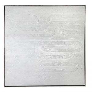 Clean Lines Oil On Canvas Framed Painting | White