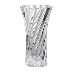 Clear Glass Curved Column Vase