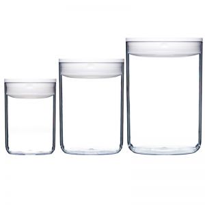 Click Clack Round Pantry Storage Containers Large Set of 3 - 1L, 2.3L, 4L