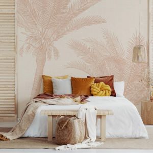 Coastal Palm Date Linen | Wallpaper