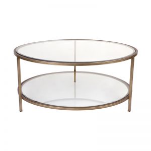 Cocktail Glass Round Coffee Table | Antique Gold