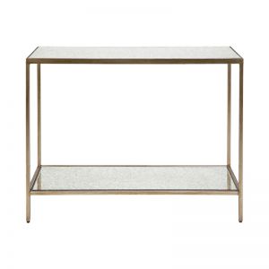 Cocktail Mirrored Console Table | Small | Antique Gold