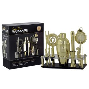 Complete Cocktail Kit with Stand | Gold