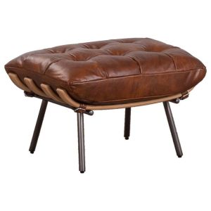 Cosma Leather Sienna Brown Foot Stool | Schots
