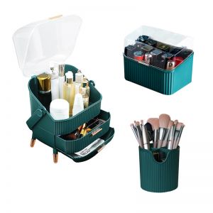 Cosmetic Makeup Storage Organiser Set | Green