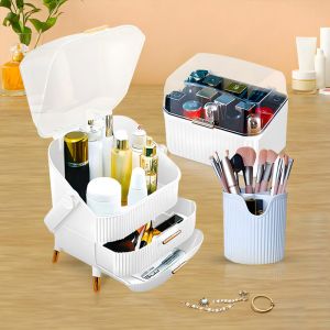 Cosmetic Makeup Storage Organiser Set | White