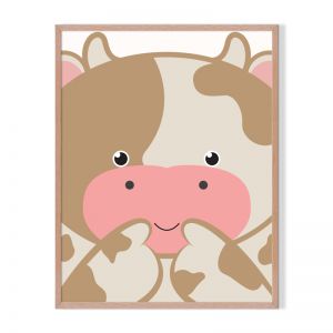 Cow Face | Framed Print by Little Laneway