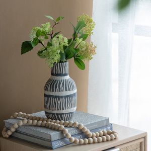 Cream & Grey Ceramic Vase | 22cm