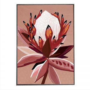 Crimson Protea | Framed Canvas Print
