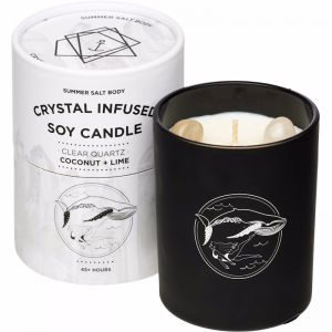 Crystal Infused Soy Candle | Clear Quartz, Coconut & Lime