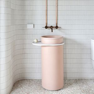 Cylinder Tubb Basin | Blush Pink with Ivory Tray | Nood Co