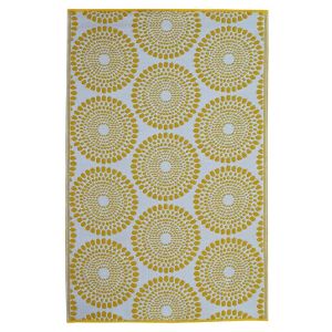 Daisies Yellow Recycled Outdoor Rug