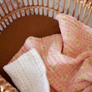 Daisy Kantha Baby Blanket