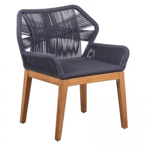 Danica Teak Rope Chair | Dark Grey | Schots
