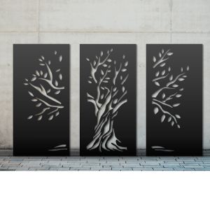 Decorative Outdoor Screening Panel by Modern Prints | Rectangle A.1 | Set Of 3 | Black or White