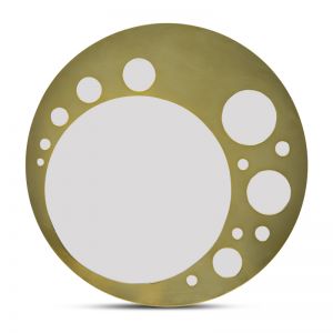 Decorative Round Wall Mirror | Brass Finish | by Lirash