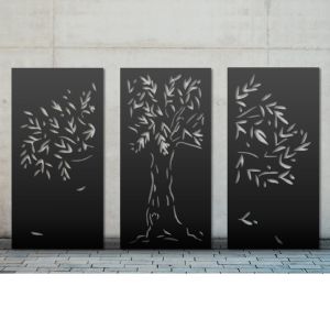 Decorative Screening Panel by Modern Prints | Rectangle B.1 | Set of 3 | Black or White