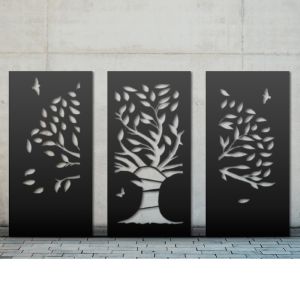 Decorative Screening Panel by Modern Prints | Rectangle D.1 | Set Of 3 | Black or White