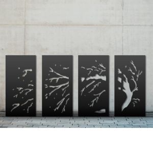 Decorative Screening Panel by Modern Prints | Rectangle F.1 | Set Of 4 | Black or White