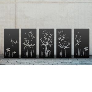 Decorative Screening Panel by Modern Prints | Rectangle G.1 | Set Of 5 | Black or White