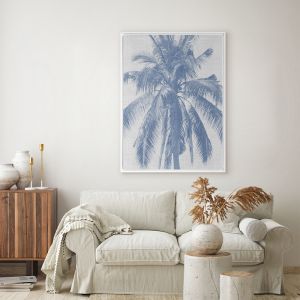 Denim Palms I | Framed Canvas Art Print