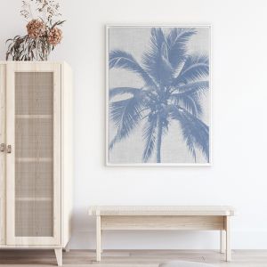 Denim Palms II | Framed Canvas Art Print