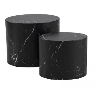 Dice Nest of 2 Oval Tables | Black