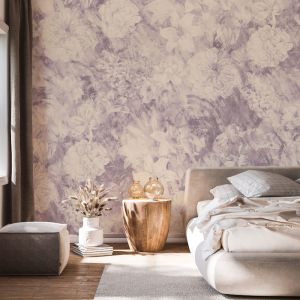Distressed Floral | Dusty Lilac | Wallpaper