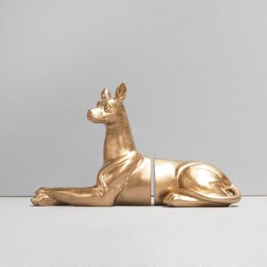 Dog Bookend Set | Gold