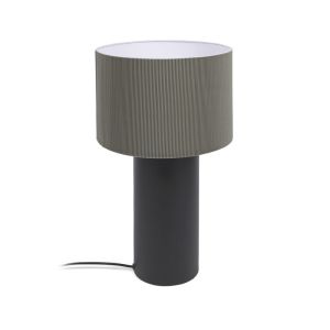 Domicina Metal Table Lamp | Black Base with Grey Shade