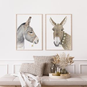 Donkey Duo  | Set of 2 | Art Prints by PopcornBlue