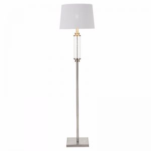 Dorcel Floor Lamp | Nickel and Clear | Luxe Lighting