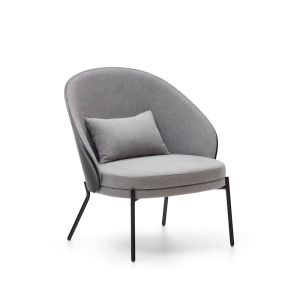 Eamy Armchair | Grey with Black Veneer
