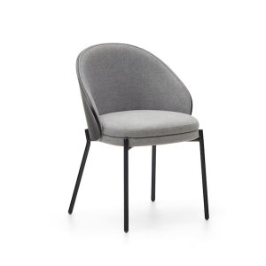 Eamy Chair | Grey with Black Timber Veneer