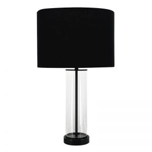East Side Table Lamp | Black with Black Shade